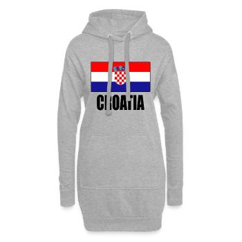 Drapeau de la Croatie - Sweat-shirt à capuche long Femme - gris chiné - Devant