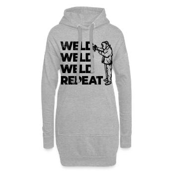 Soudage répété - Sweat-shirt à capuche long Femme - gris chiné - Devant