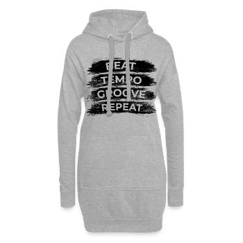 Beat Groove Tempo Repeat - Hoodie-Kleid - Grau meliert - Vorne