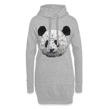 Polygonal Panda Bär Low Poly Kunst Dreieck Formen - Hoodie-Kleid - Grau meliert - Vorne