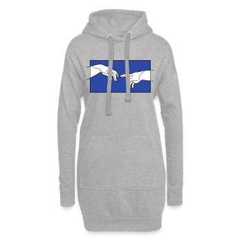 Die Erschaffung der Hände Adams - Hoodie-Kleid - Grau meliert - Vorne