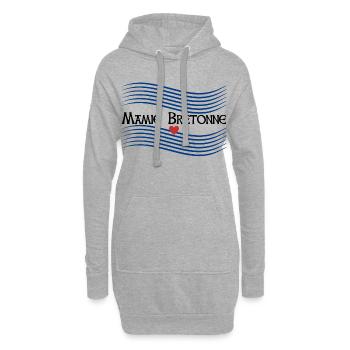 Mamie Bretonne Marinière Fête des grands-mères - Sweat-shirt à capuche long Femme - gris chiné - Devant