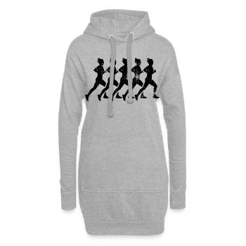Coureurs - Sweat-shirt à capuche long Femme - gris chiné - Devant