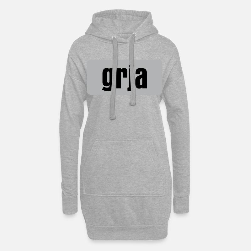 grja - Hoodie-Kleid - Grau meliert