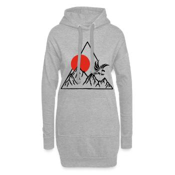 Das Dach der Welt (Schwarz) - Hoodie-Kleid - Grau meliert - Vorne