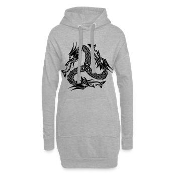 Keltische Schwarze Hydra - Hoodie-Kleid - Grau meliert - Vorne