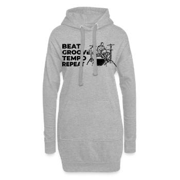 Schlagzeugspieler Motivation - Hoodie-Kleid - Grau meliert - Vorne