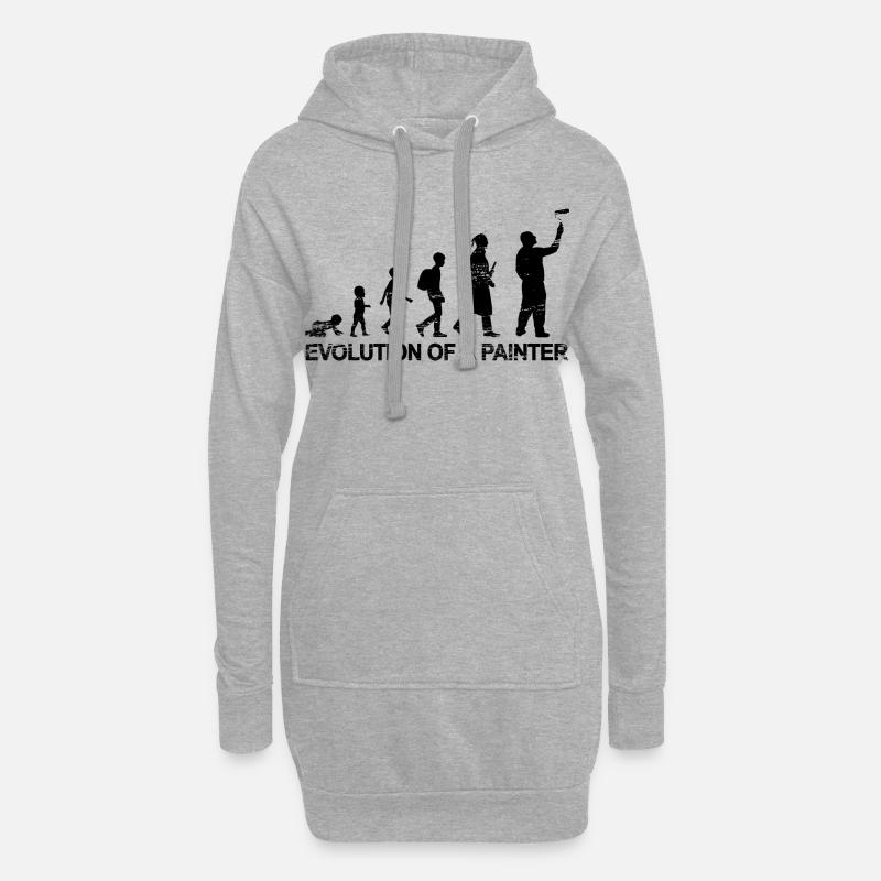 Entwicklung eines Malers - Hoodie-Kleid - Grau meliert