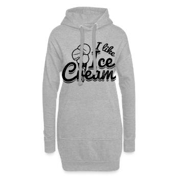 Lustiger Eiscreme Spruch - Hoodie-Kleid - Grau meliert - Vorne