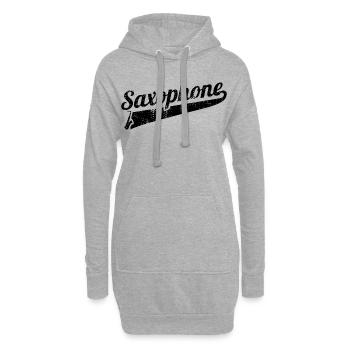 Saxophone - Sweat-shirt à capuche long Femme - gris chiné - Devant