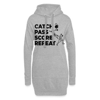 Fangen Passen Punkten Wiederholen - Hoodie-Kleid - Grau meliert - Vorne