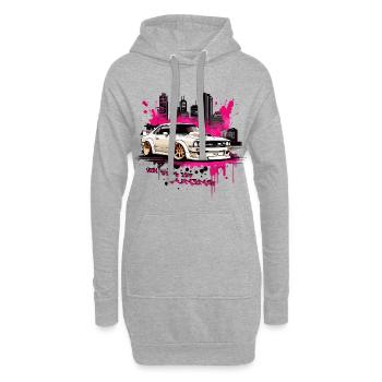 Mon truc, c’est le tuning - Sweat-shirt à capuche long Femme - gris chiné - Devant
