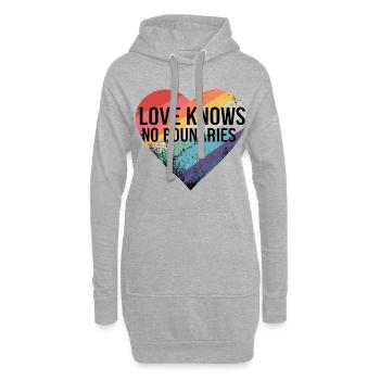 love knows no boundaries - Hoodie-Kleid - Grau meliert - Vorne