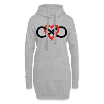 Infinite Love (Black) - Hoodie Dress - heather grey - Front