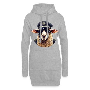 Schaf Polizistin - Hoodie-Kleid - Grau meliert - Vorne