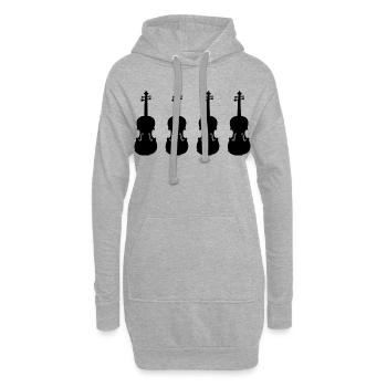 Geigen - Hoodie-Kleid - Grau meliert - Vorne