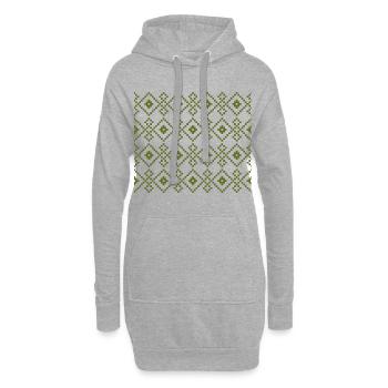 Weihnachtspullover (grün) - Hoodie-Kleid - Grau meliert - Vorne