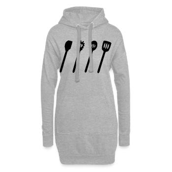 Kochlöffel Set - Hoodie-Kleid - Grau meliert - Vorne