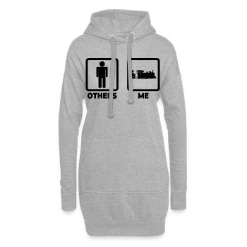 La vie d’un cheminot - Sweat-shirt à capuche long Femme - gris chiné - Devant