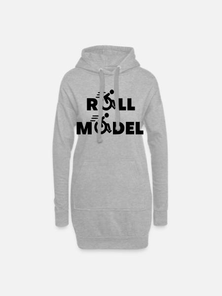 Jeder Rollstuhlfahrer ist ein Rollenmodell * - Hoodie-Kleid - Grau meliert