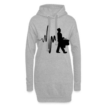Batteur hargneux - Sweat-shirt à capuche long Femme - gris chiné - Devant