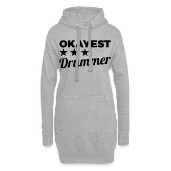 Drôle de batteur - Sweat-shirt à capuche long Femme - gris chiné - Devant