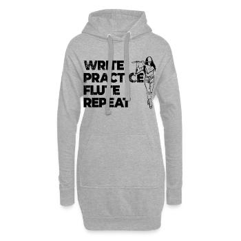 Citation de flûte de motivation - Sweat-shirt à capuche long Femme - gris chiné - Devant