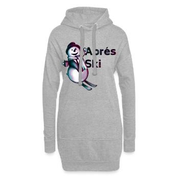 Après Ski – Bonhomme de neige drôle - Sweat-shirt à capuche long Femme - gris chiné - Devant