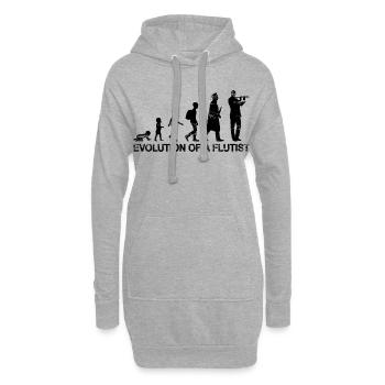 Développement d’un flûtiste - Sweat-shirt à capuche long Femme - gris chiné - Devant