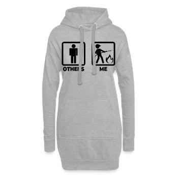 Ich als Feuerwehrmann - Hoodie-Kleid - Grau meliert - Vorne