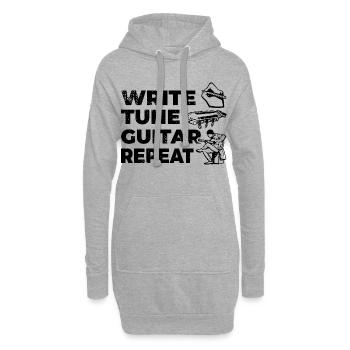 L’amour du guitariste - Sweat-shirt à capuche long Femme - gris chiné - Devant