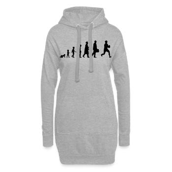 Développement du joueur de rugby - Sweat-shirt à capuche long Femme - gris chiné - Devant