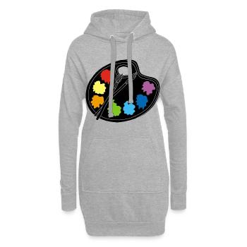 Künstler (Schwarz) - Hoodie-Kleid - Grau meliert - Vorne
