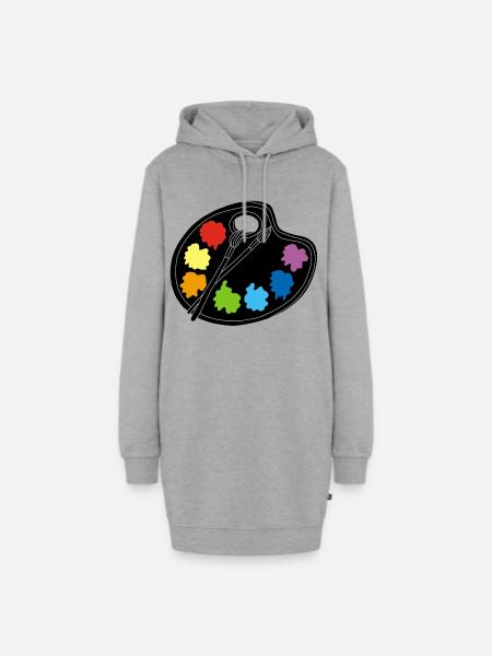 Künstler (Schwarz) - Hoodie-Kleid - Grau meliert