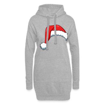Chapeau de Père Noël - Sweat-shirt à capuche long Femme - gris chiné - Devant