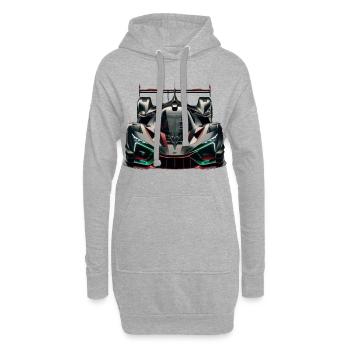 Voiture de course ultra moderne futuriste extrêmement puissante - Sweat-shirt à capuche long Femme - gris chiné - Devant