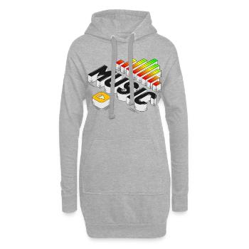 Jouer de la musique | Illustration de musique isométrique - Sweat-shirt à capuche long Femme - gris chiné - Devant