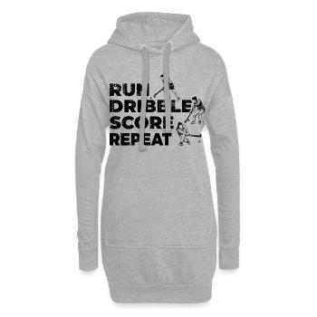 Exécuter Dribble Score Répéter - Sweat-shirt à capuche long Femme - gris chiné - Devant