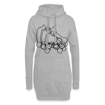 Croquis de patins à roulettes - Sweat-shirt à capuche long Femme - gris chiné - Devant