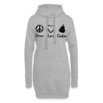 Amour de la guitare - Sweat-shirt à capuche long Femme - gris chiné - Devant