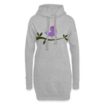 Vogel - Hoodie-Kleid - Grau meliert - Vorne