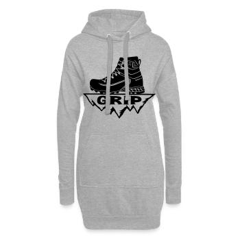Wanderschuh [Schwarz] - Hoodie-Kleid - Grau meliert - Vorne