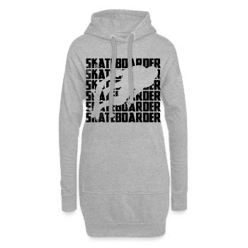 Skateboarder - Hoodie-Kleid - Grau meliert - Vorne