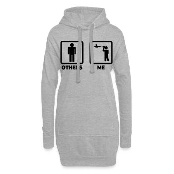 Avions Stick Figure - Sweat-shirt à capuche long Femme - gris chiné - Devant