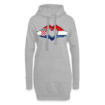 Croatia Holland Heart Shape with Hands Used - Hoodie Dress - heather grey - Front