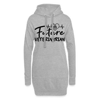 Zukünftiger Veterinär - Hoodie-Kleid - Grau meliert - Vorne
