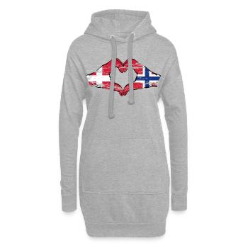 Denmark Norway Heart Shape with Hands Used - Hoodie Dress - heather grey - Front