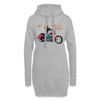 Mädchen Heiße Träume Straßen - Hoodie-Kleid - Grau meliert - Vorne