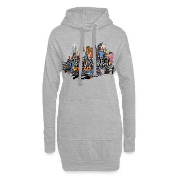 Frankfurt Grafitti Pop Art Streetart Ghetto Kunst - Hoodie-Kleid - Grau meliert - Vorne