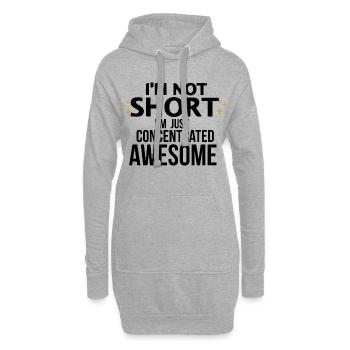 Ich bin nicht klein, ich bin einfach nur konzentriert und großartig - Hoodie-Kleid - Grau meliert - Vorne